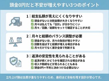 頭金0円の場合の3つのポイント